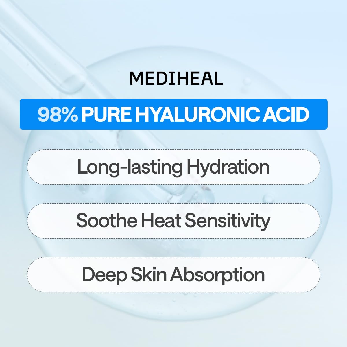 Absorción rápida de la esencia Mediheal, piel suave.