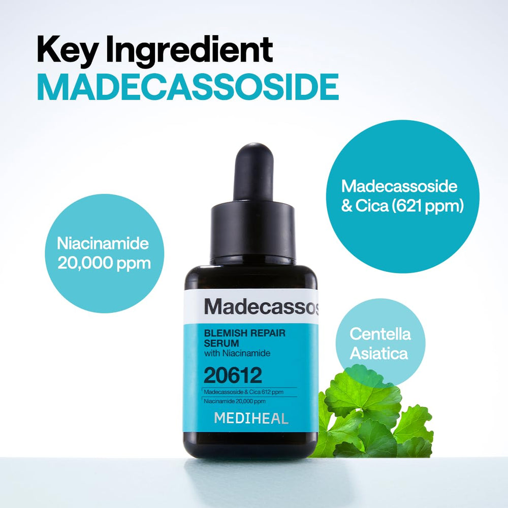 Centella Asiática en serum Madecassoside potencia reparación suave.