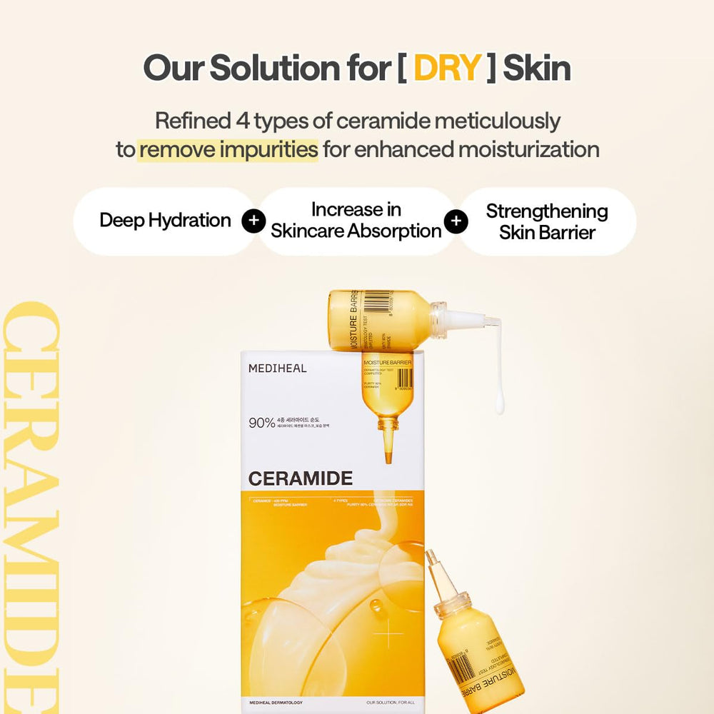 Mediheal Ceramide Essential: ideal para sesiones nocturnas tras exfoliación suave.