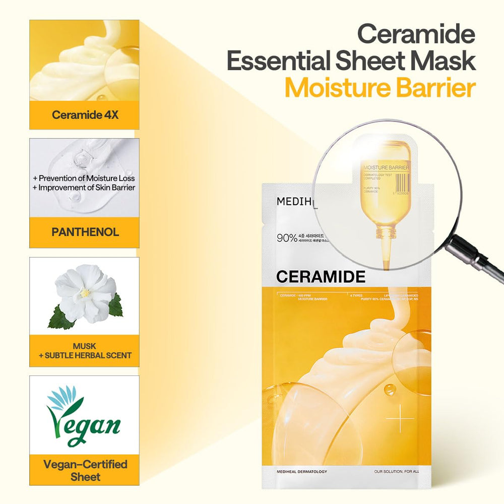 Mediheal Ceramide Essential: hoja que distribuye el suero para absorción uniforme.