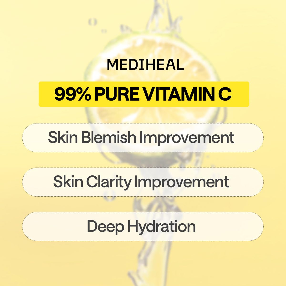 Mediheal Vitamin C Essential – masque appliqué pour une couverture uniforme du visage.
