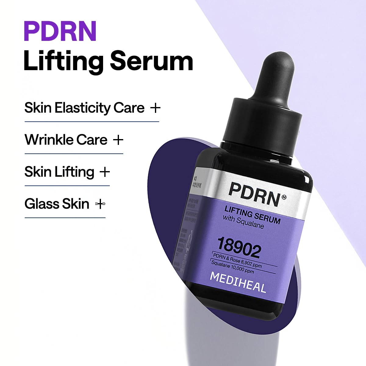 Aplicación facial con Mediheal PDRN Sérum de Elevación para piel suave.
