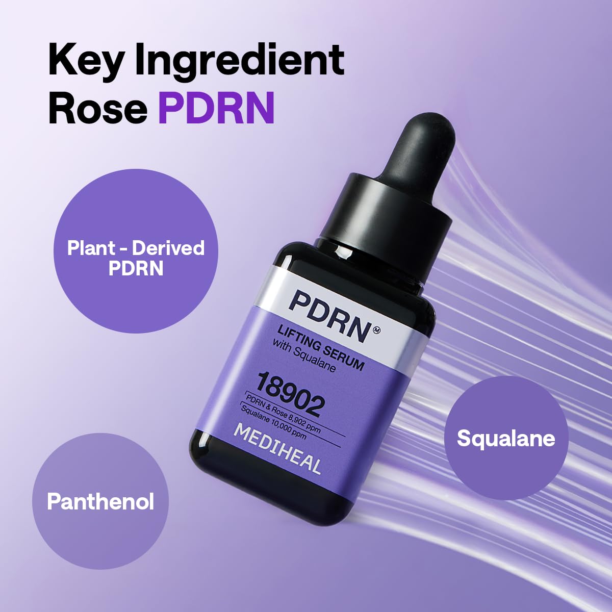 Rostro iluminado con brillo natural tras la aplicación de Mediheal PDRN Sérum de Elevación.