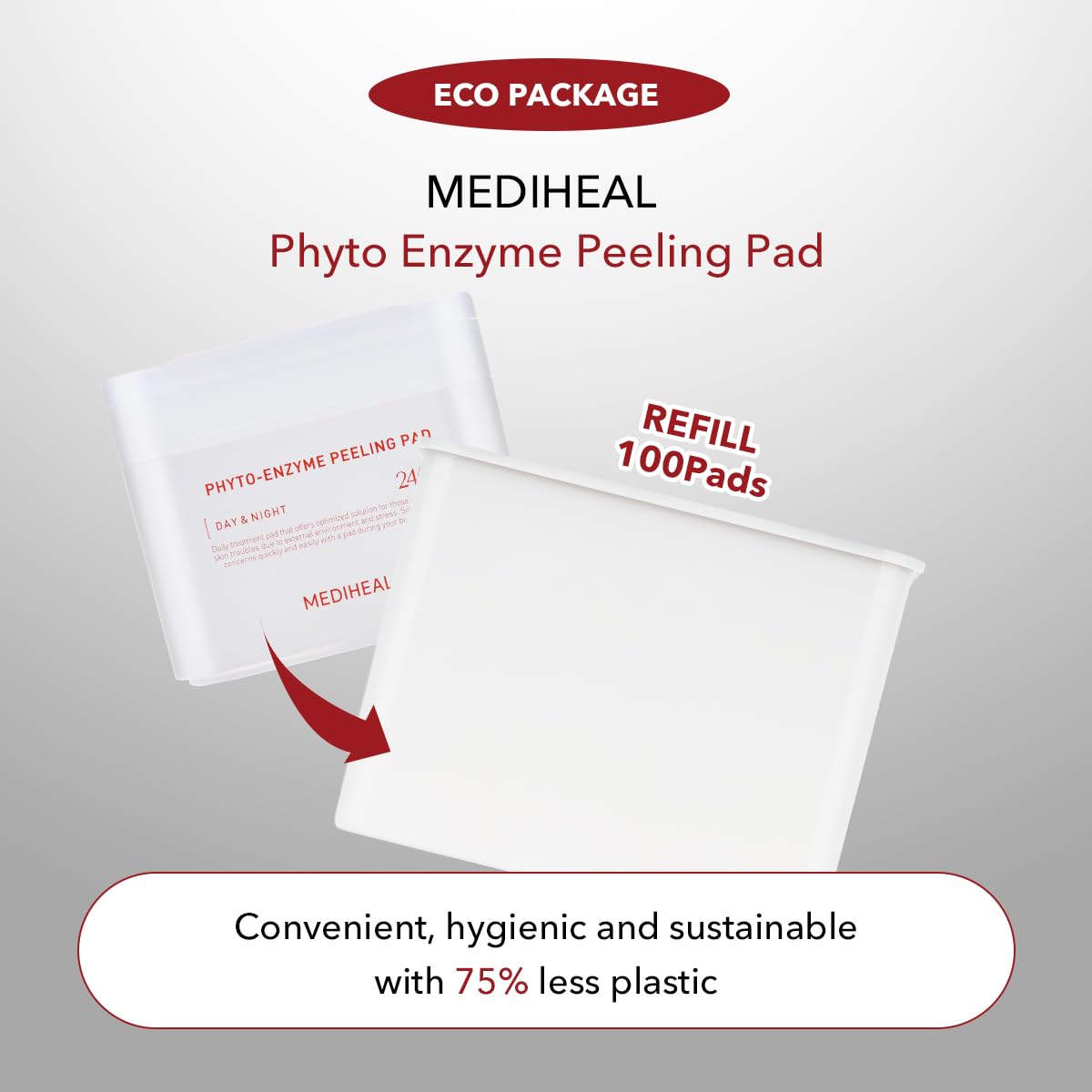 Mediheal Phyto Enzyme Peeling Pad gauze texture designed for gentle exfoliation.