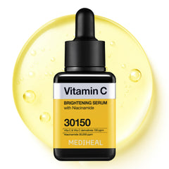 Mediheal Vitamina C Serum, bote compacto, ayuda a iluminar la piel con uso diario.
