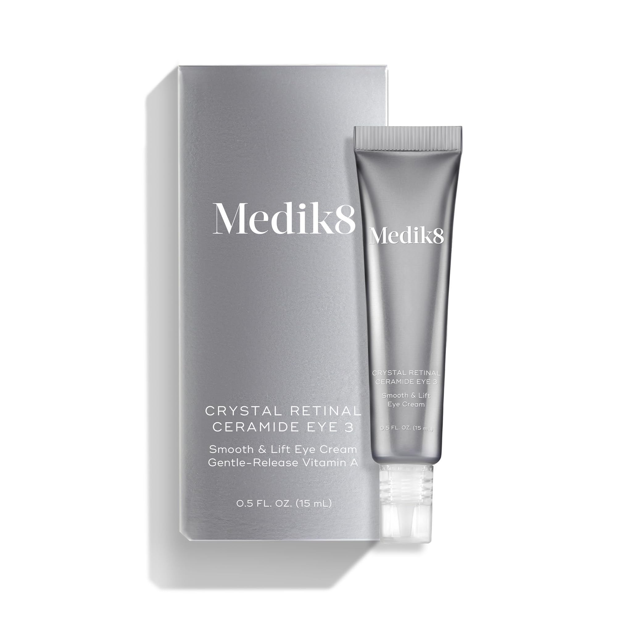 Medik8 Crystal Retinal Ceramide Eye 3, cuidado suave para ojos sensibles, ritual diario recomendado.