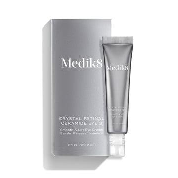Medik8 Crystal Retinal Ceramide Eye 3, cuidado suave para ojos sensibles, ritual diario recomendado.