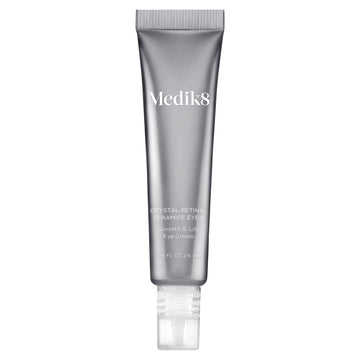 Medik8 Crystal Retinal Ceramide Eye 6, botella, crema para ojos suave y fácil de usar.