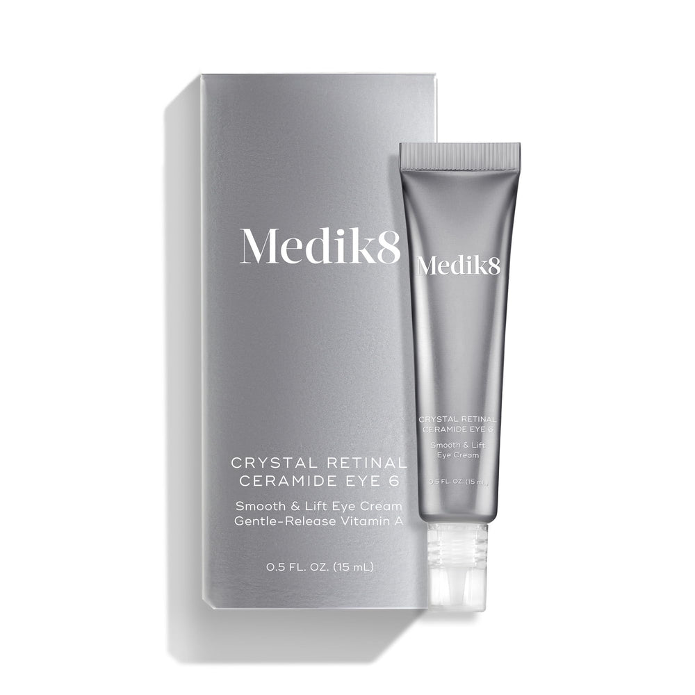Medik8 Crystal Retinal Ceramide Eye 6, rutina diaria de ojos para mayor confort.