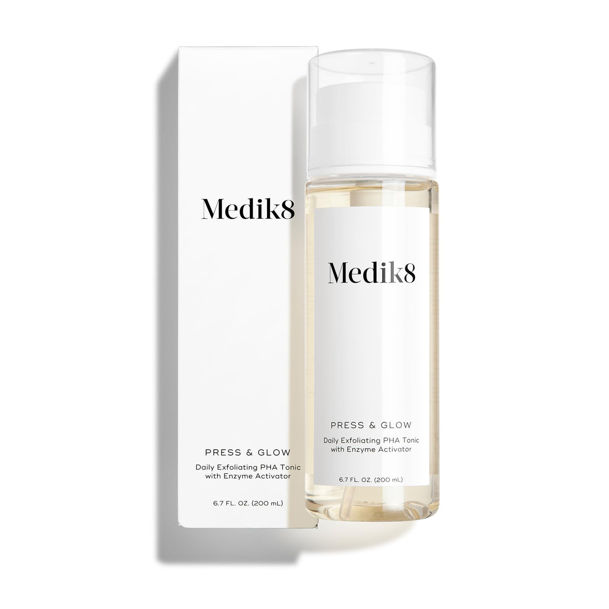 Medik8 Press and Glow — flacon tonique exfoliant PHA pour peau lumineuse