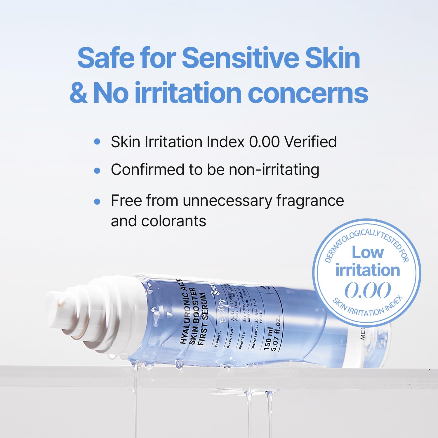 Meditherapy Serum Hialurónico, envase XXL minimalista para uso prolongado.