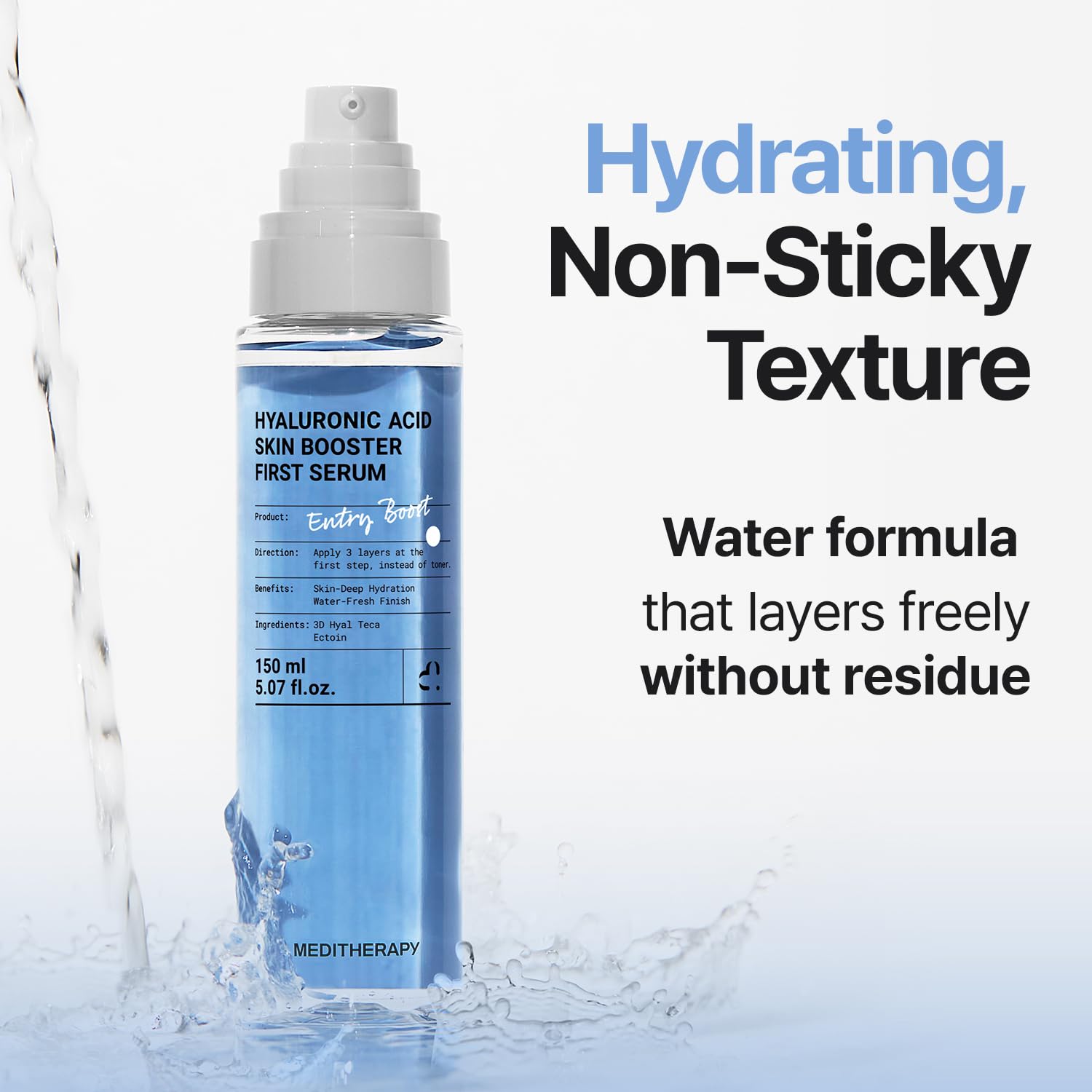 Meditherapy Serum Hialurónico, preparado para maquillaje con base suave.