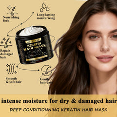 MediVuse Mascarilla Keratina Argán, reparación para cabello dañado y seco que mejora la elasticidad