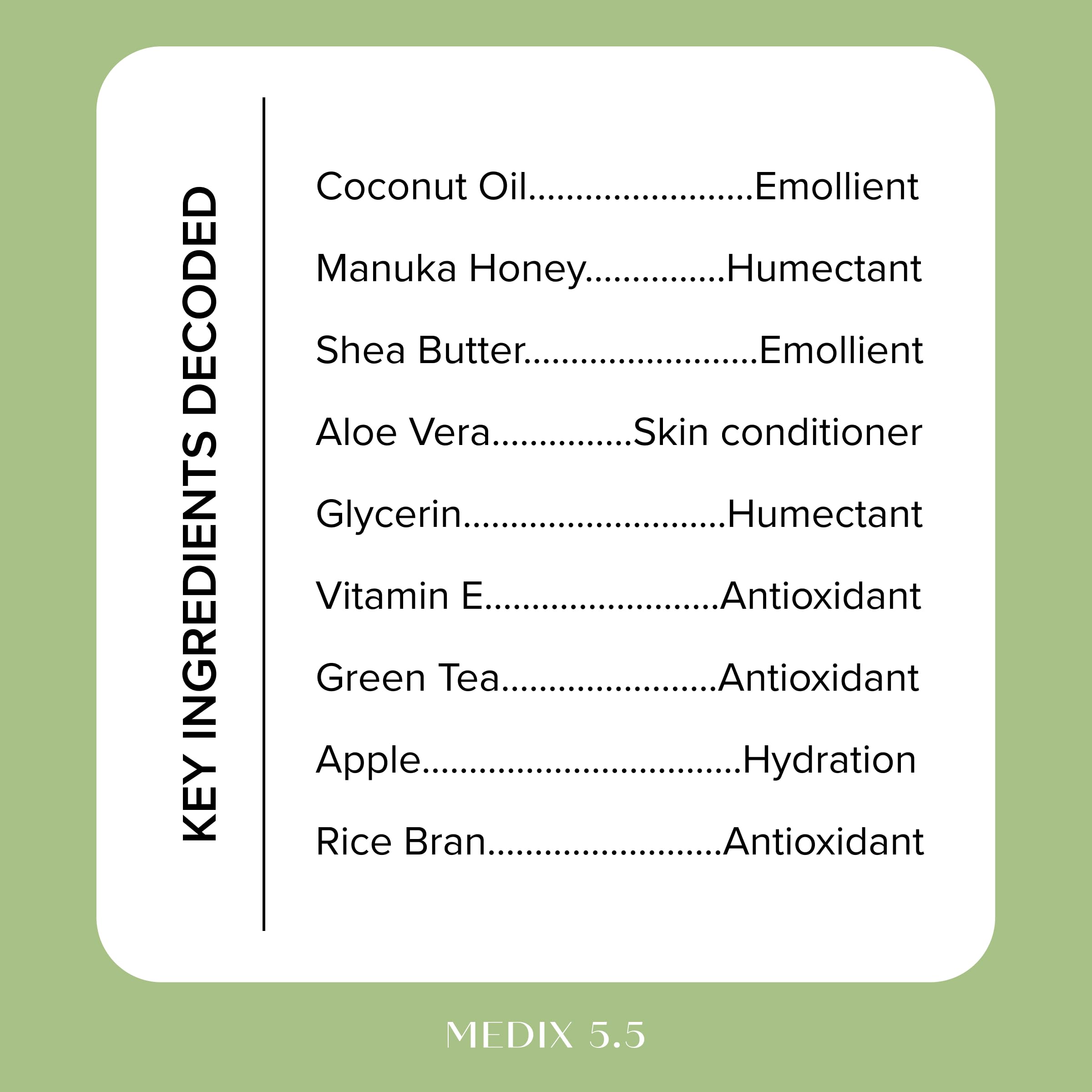 Medix 5.5 crème hydratante coco — soin quotidien sans fini gras.