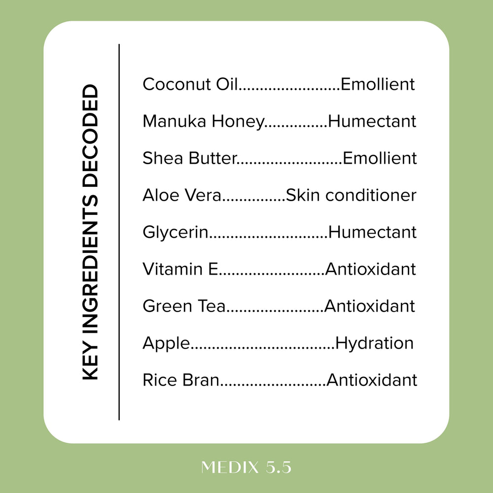 Medix 5.5 crème hydratante coco — soin quotidien sans fini gras.