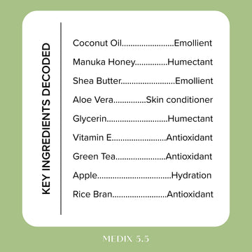Ingredientes clave: coco, manteca de karité y miel de Manuka para antioxidantes