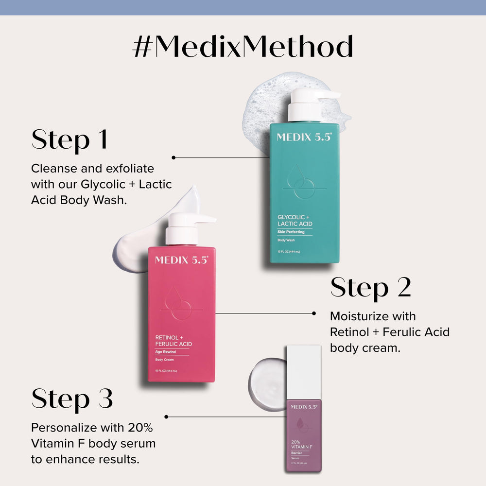 Medix 5.5 Jabón Espumoso Exfoliante Glicólico: limpia y nivela la textura.