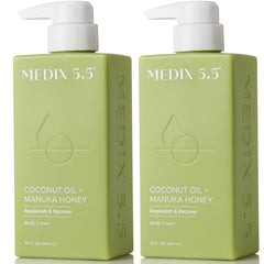 Medix 5.5 Loción Coco Miel Manuka en botella, hidratación duradera.