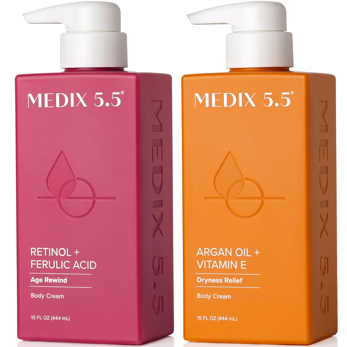 Loción corporal de Medix 5.5 con retinol, textura cremosa para piel suave.