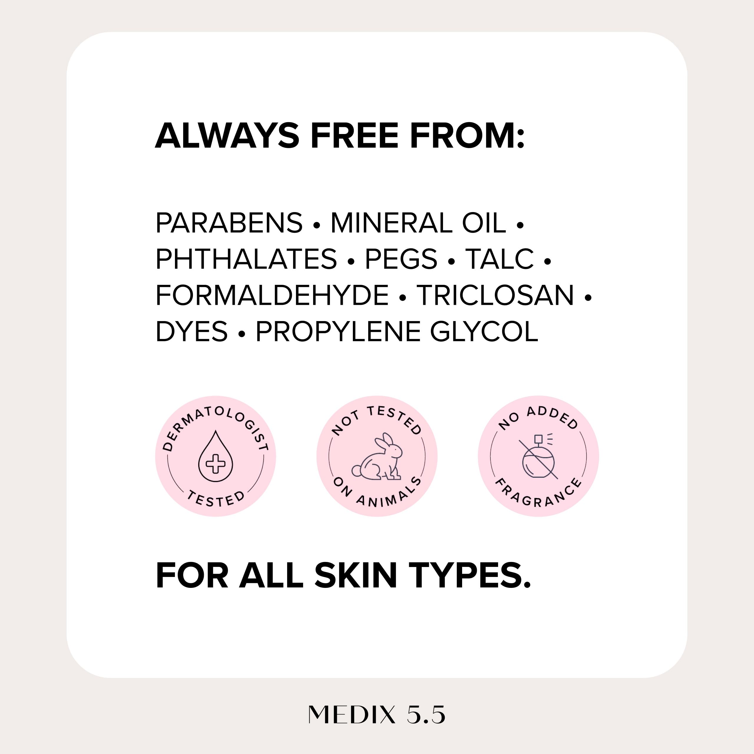 MEDIX 5.5 Sans parfum: usage visage et corps pour peaux sensibles.