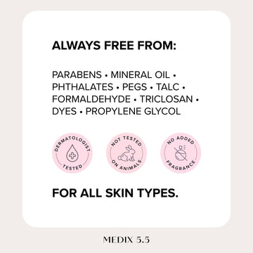MEDIX 5.5 Sans parfum: usage visage et corps pour peaux sensibles.