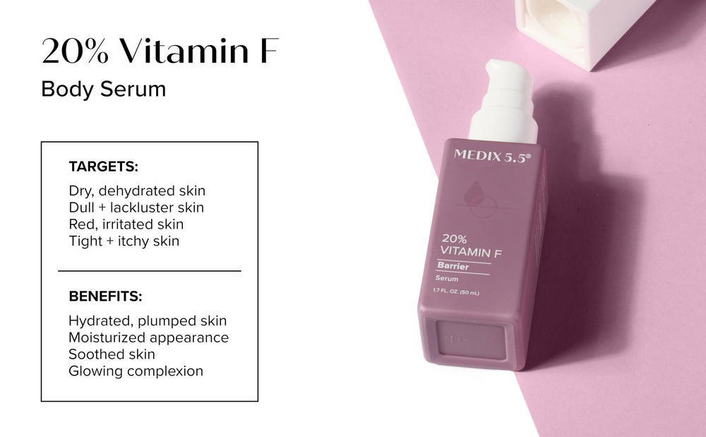 Piel hidratada gracias a Vitamina F para uso diario