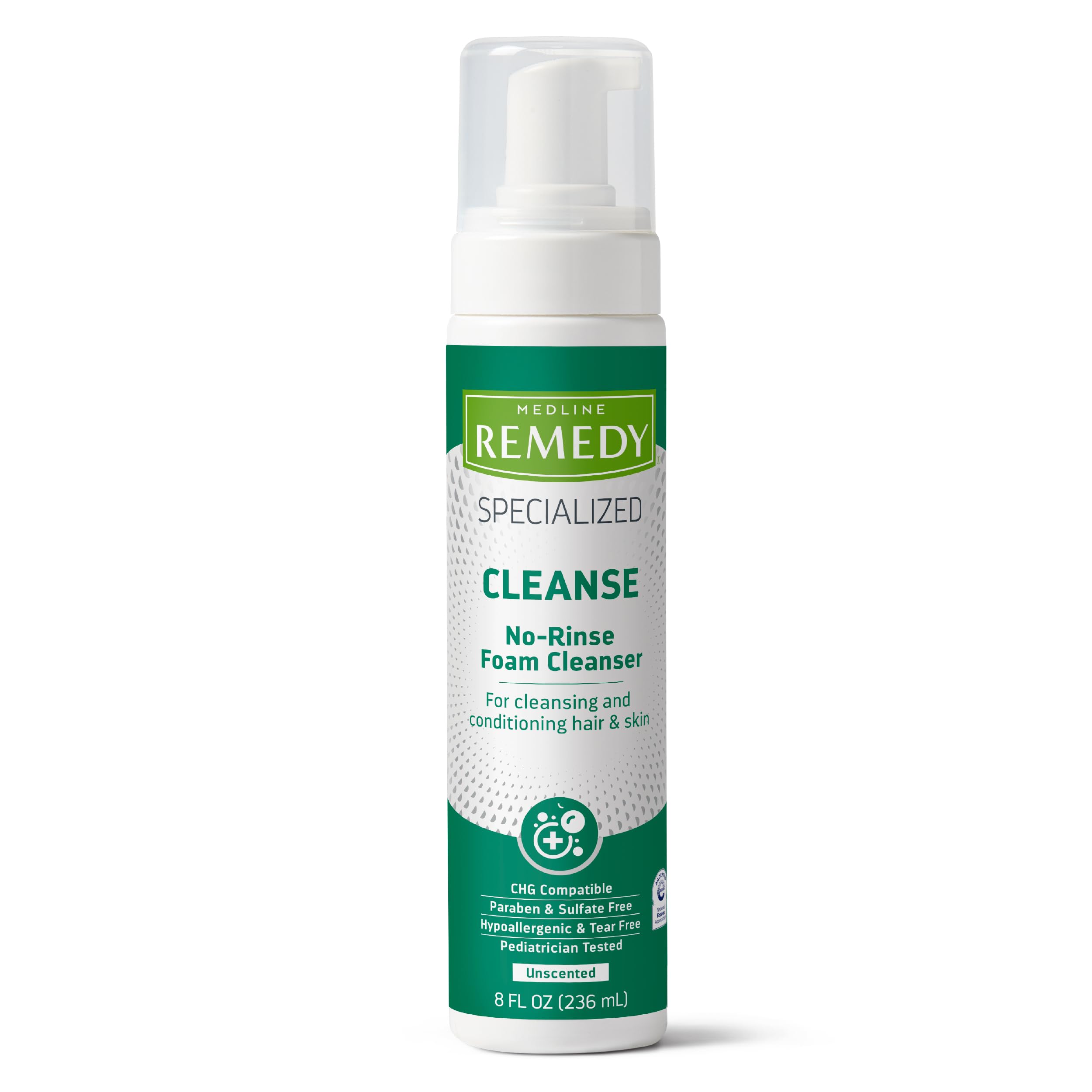 Medline Remedy bote espuma sin enjuague 8 onzas, limpieza rápida para uso diario.