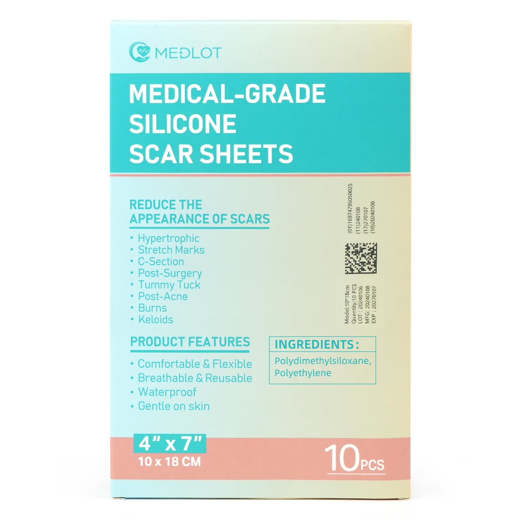 Medlot parche lavable de silicona, duradero para uso prolongado.