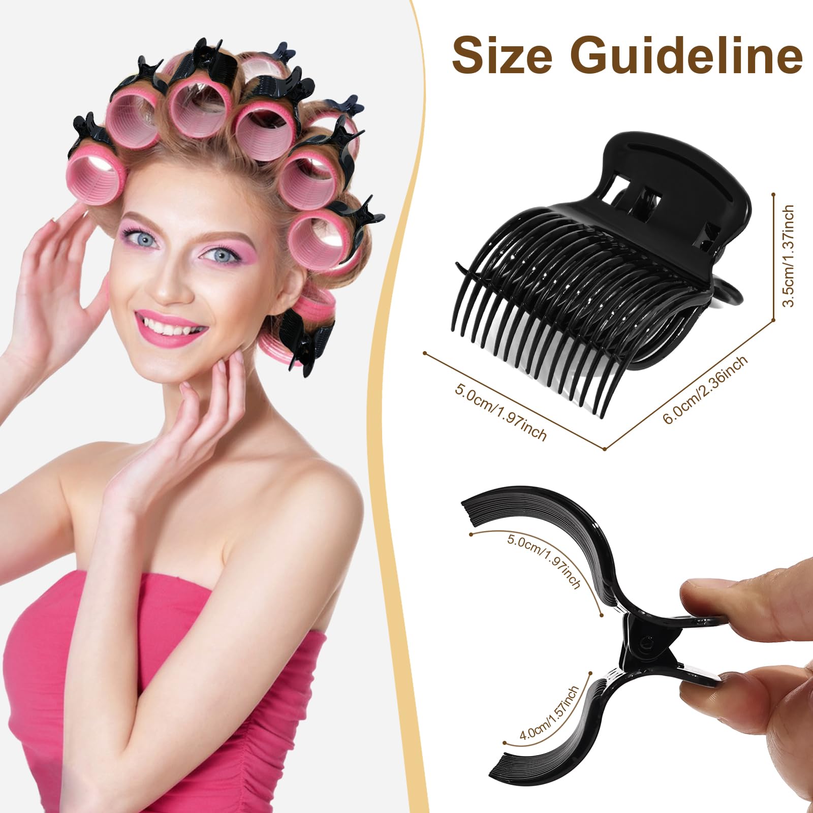 Medoca prendedores con garras para rulos, agarre firme sin dañar el cabello.