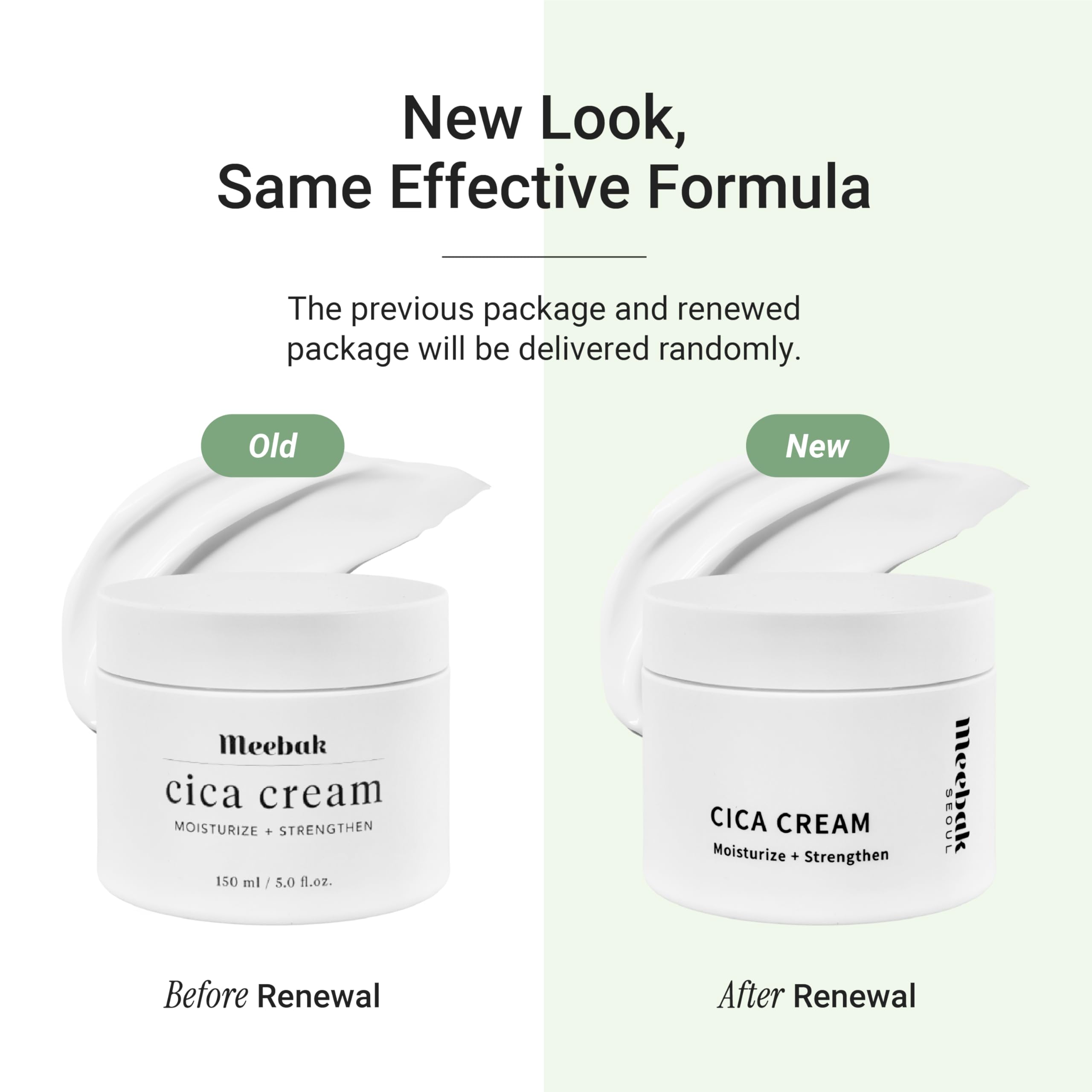 Piel calma con Meebak Cica Cream tras irritaciones, uso suave.