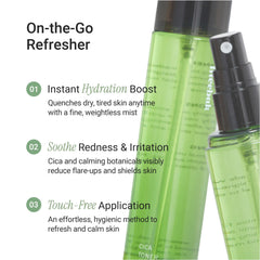 Meebak CICA Toner Spray, bruma fresca que revitaliza la piel.