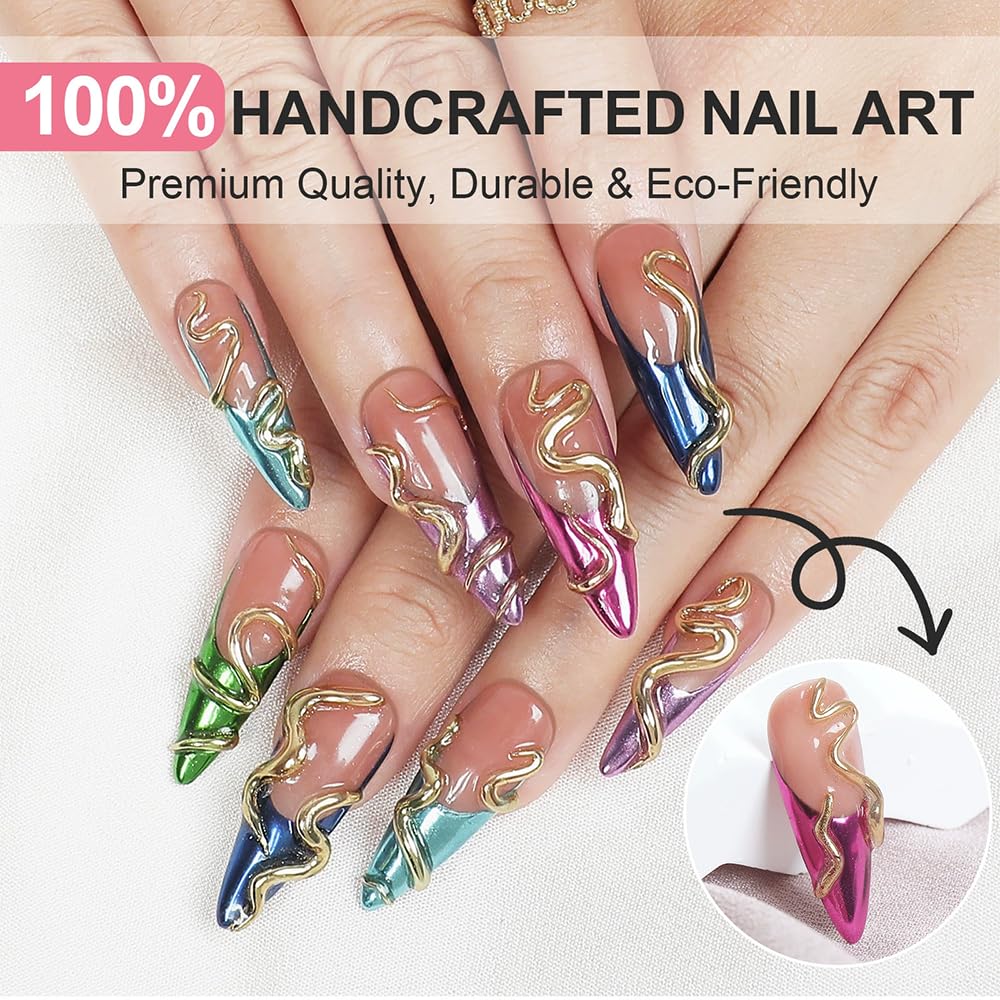 Meemooron uñas con adhesivo reutilizable para retoques rápidos.