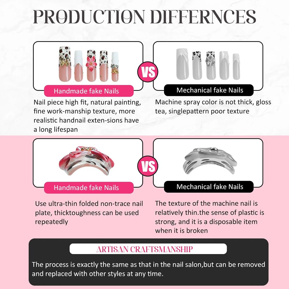 Meemooron uñas con cristales rosa brillantes para realzar la manicura diaria.