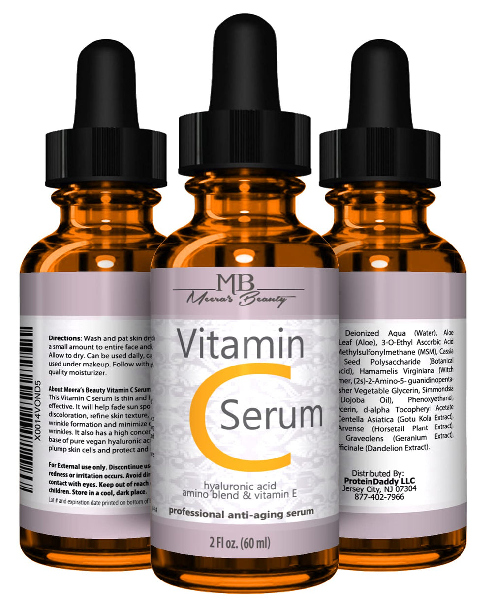 Ingredientes clave del serum: Aloe, Jojoba y extractos botánicos de Meera's Beauty.