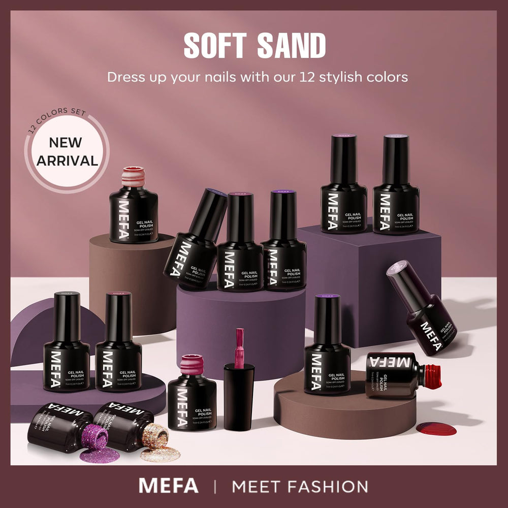 MEFA Set de Gel Otoño en tono Glitter Dorado para momentos especiales.