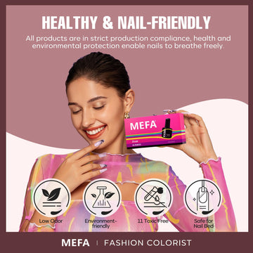 MEFA Set de Gel Otoño en tono Morado Oscuro para un look nocturno.