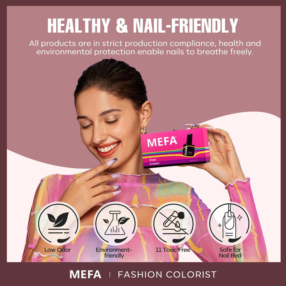 MEFA Set de Gel Otoño en tono Morado Oscuro para un look nocturno.