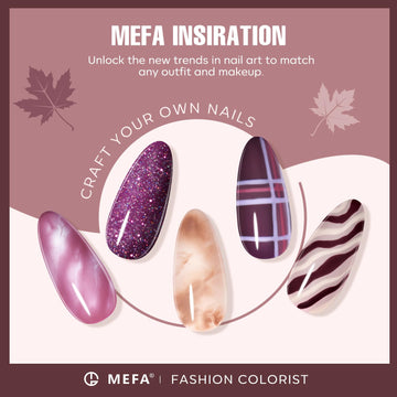 MEFA Set de Gel Otoño en tono Rojo Carmesí para estilo clásico.