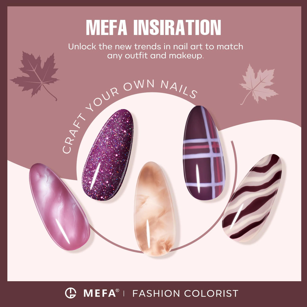 MEFA Set de Gel Otoño en tono Rojo Carmesí para estilo clásico.