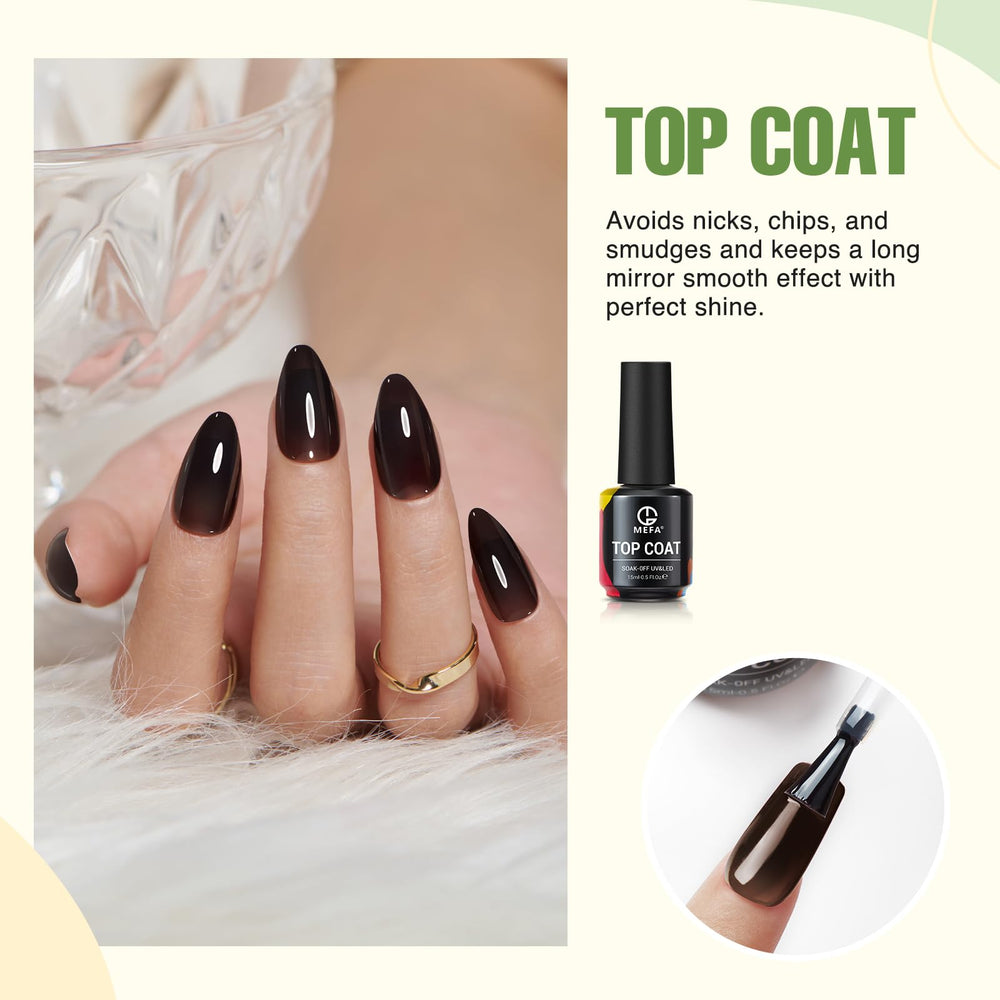 MEFA conjunto gel 15 ml base superior para acabado profesional.