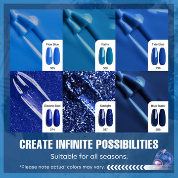 MEFA Esmalte gel azul pavo real, tono vibrante para estilo audaz