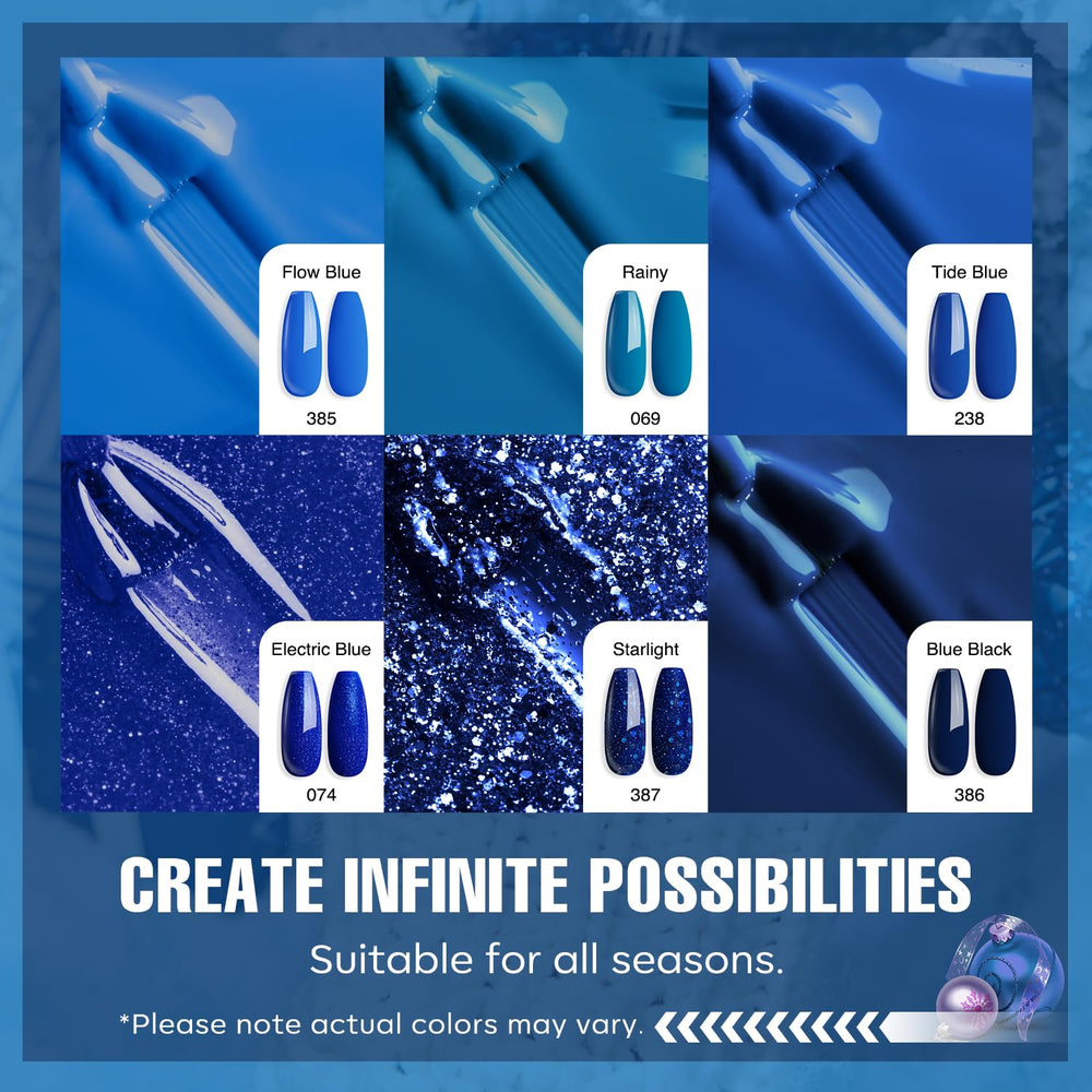 MEFA Esmalte gel azul pavo real, tono vibrante para estilo audaz