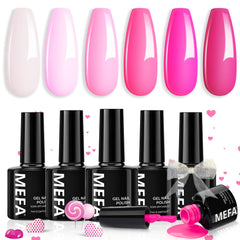 MEFA Esmalte Gel Rosa Bebe para una manicura duradera en casa.