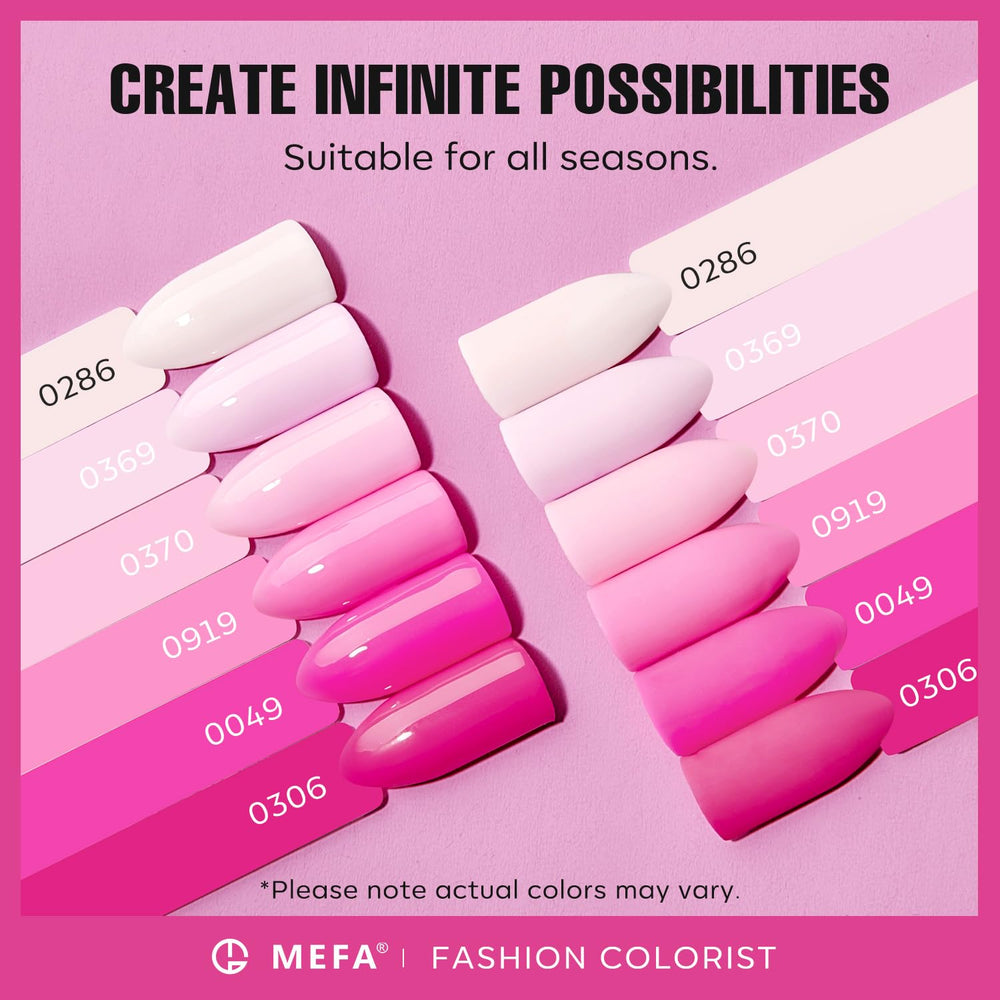 MEFA Esmalte Gel Rosa Intenso, color vibrante para looks llamativos.