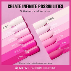 MEFA Esmalte Gel Rosa Intenso, color vibrante para looks llamativos.