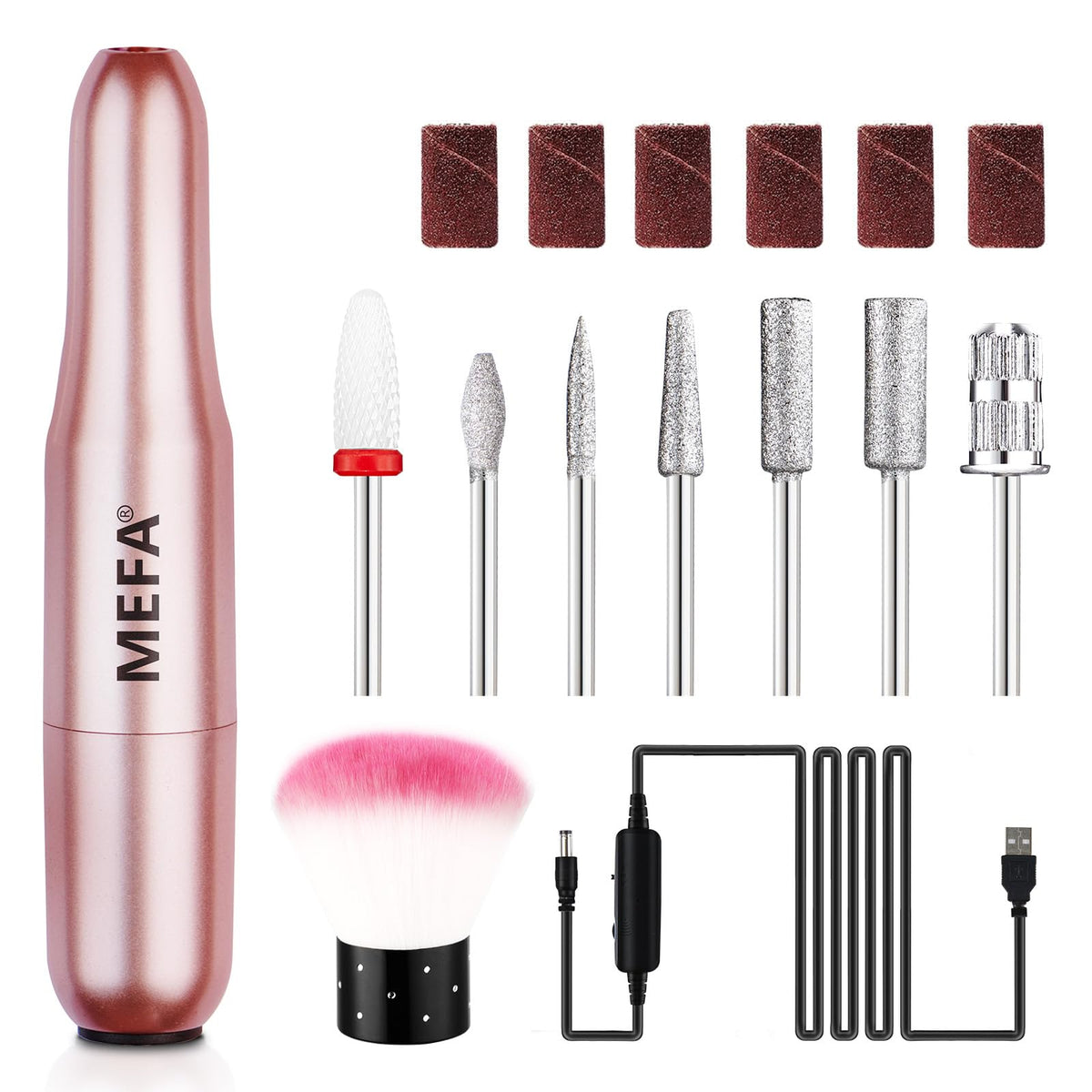 MEFA fresadora eléctrica para uñas, diseño compacto ideal para manicuras en casa