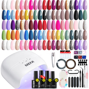 MEFA kit gel con lámpara UV de 72W para manicura rápida en casa