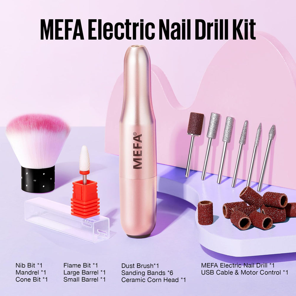 MEFA manicura en casa con fresadora, kit todo en uno para uñas
