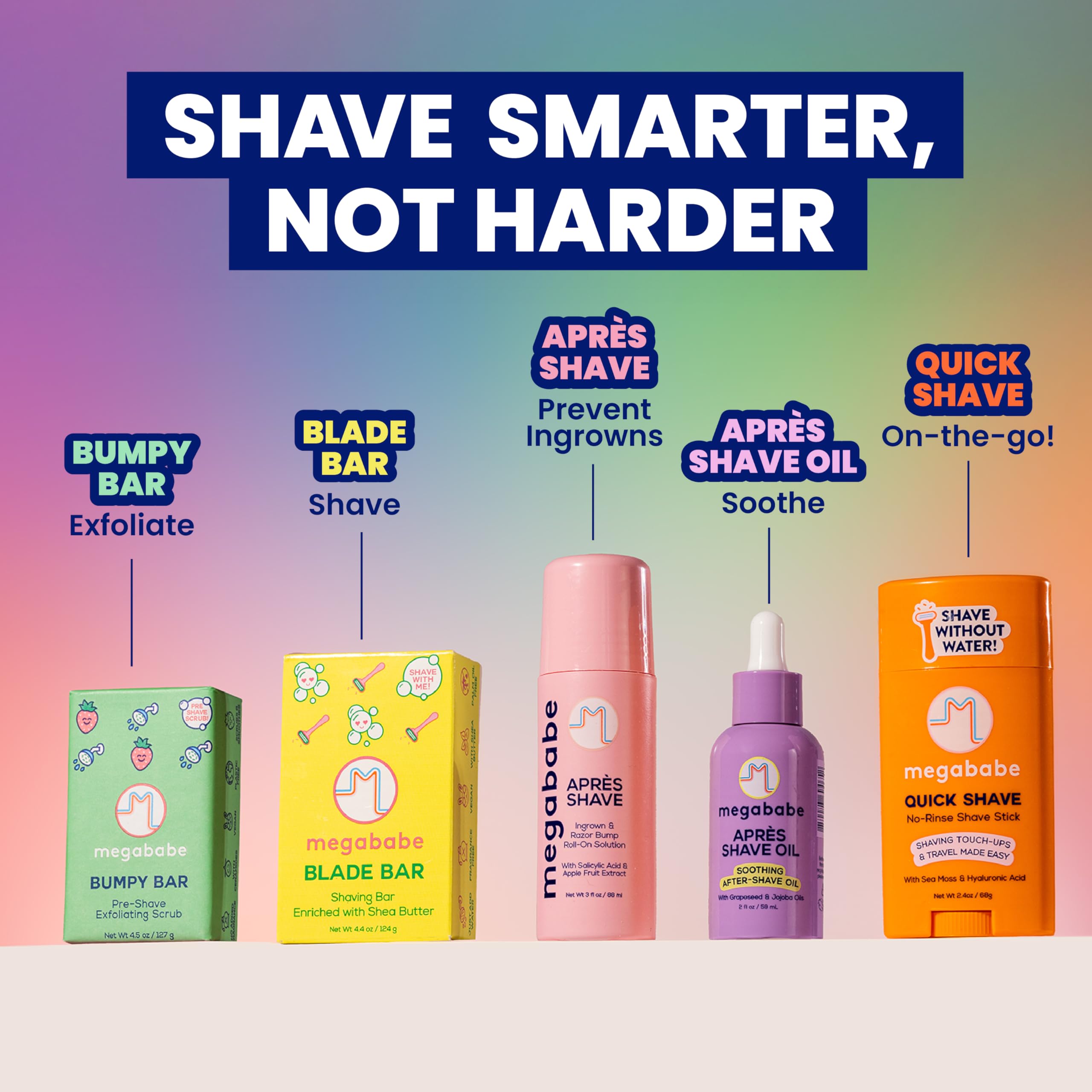 Megababe Après Shave Oil, alivio rápido para piel sensible, sin fragancia.