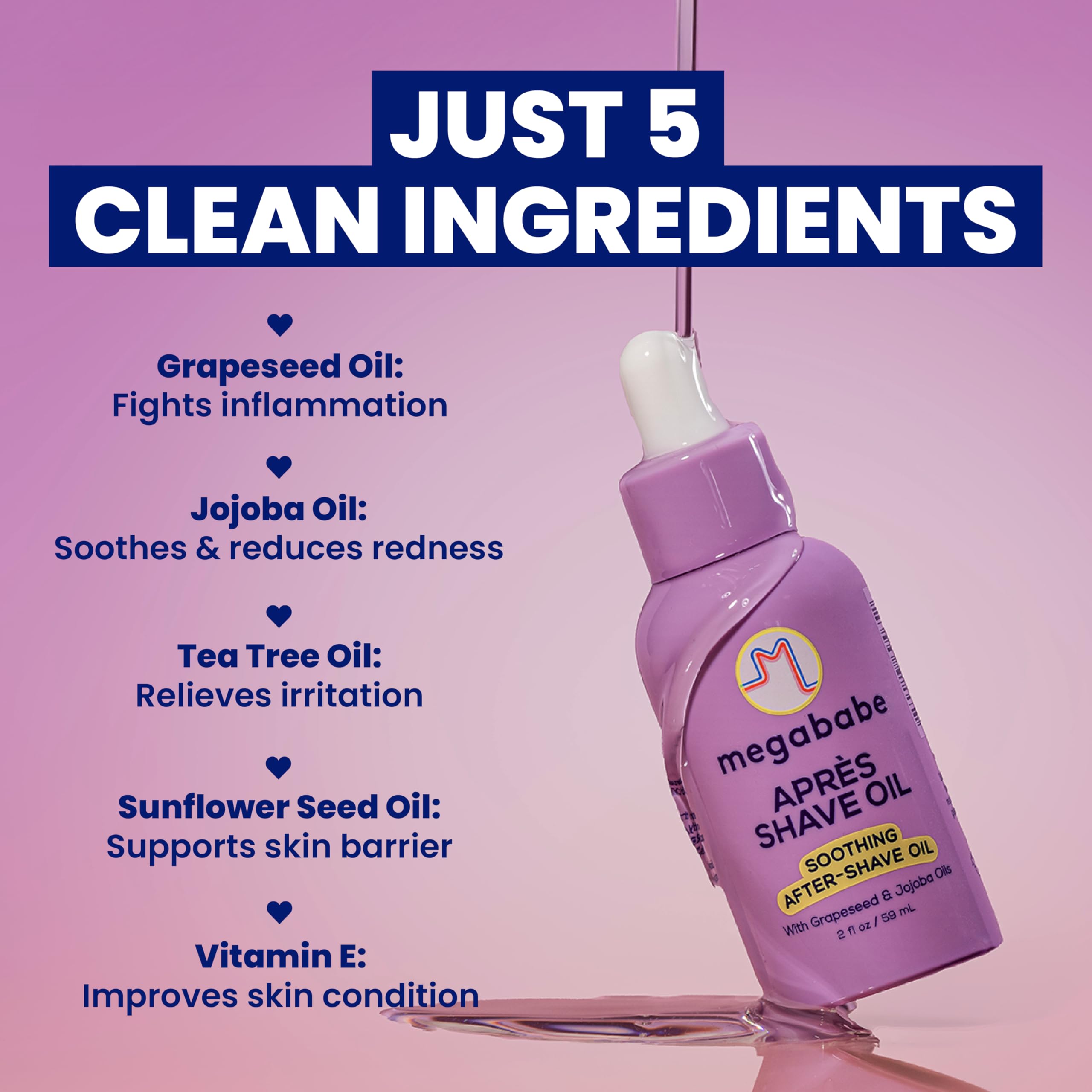 Megababe Après Shave Oil, gota precisa para aplicar, reduce irritación tras depilación.